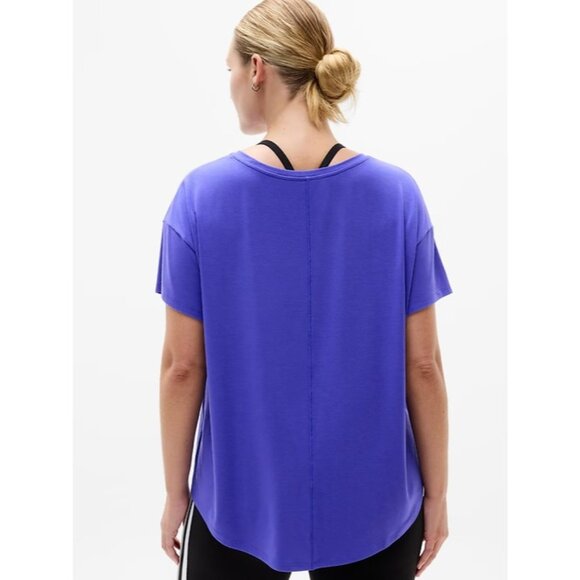New Athleta M Move With Ease Tee Borealis Purple Short Sleeve Medium Regular - Picture 5 of 6
